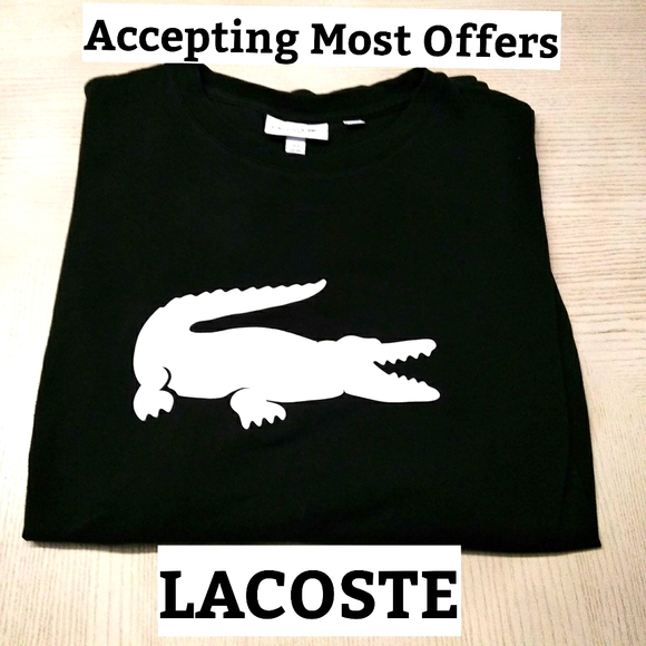 Lacoste Other - LACOSTE Black W/Large Logo Sz 4Xl Shirt
